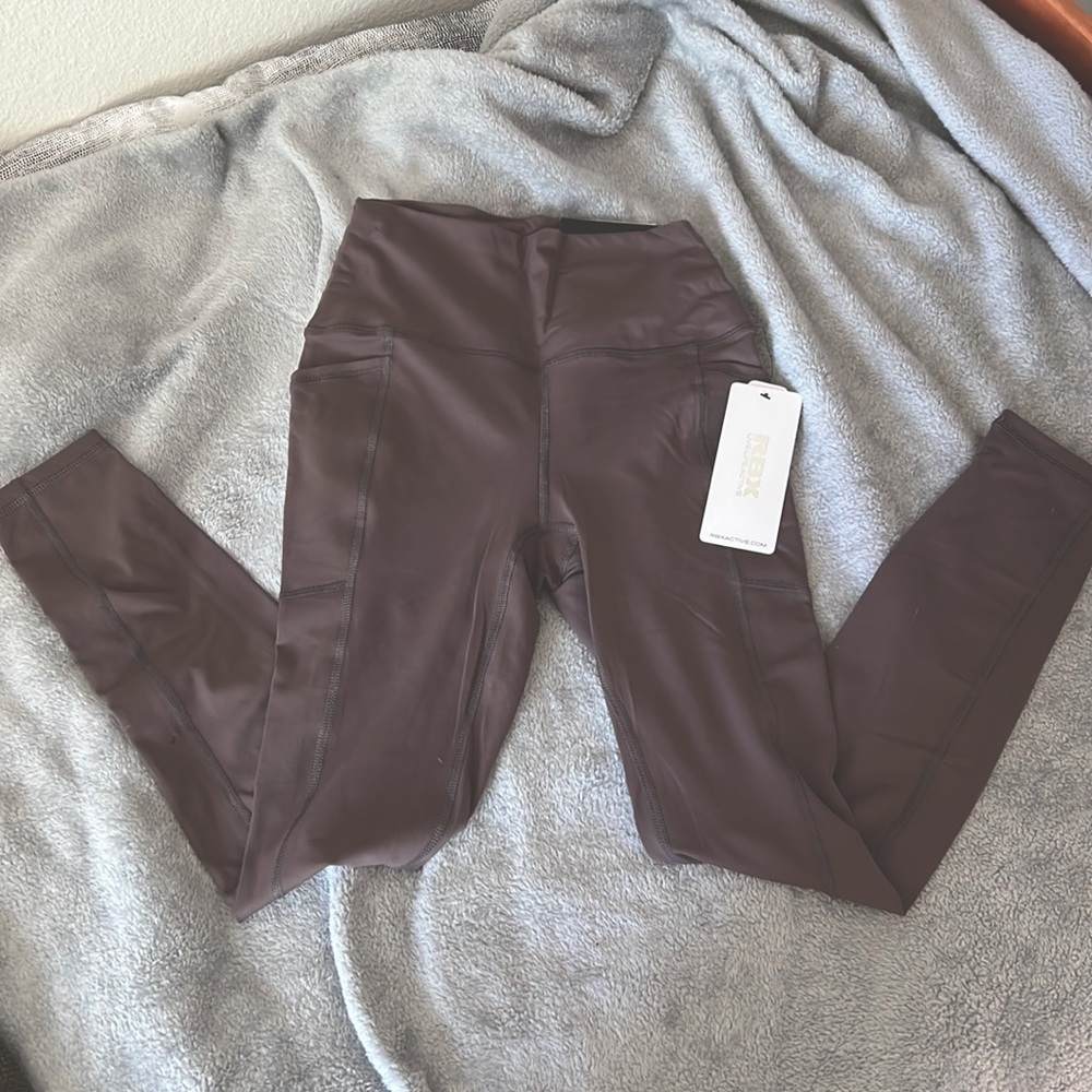 full length high waisted mauve active leggings